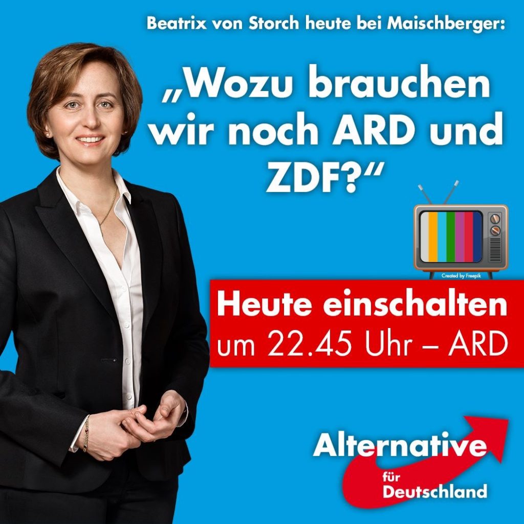 BEATRIX VON STORCH HEUTE BEI MAISCHBERGER: WOZU NOCH ARD UND ZDF ...